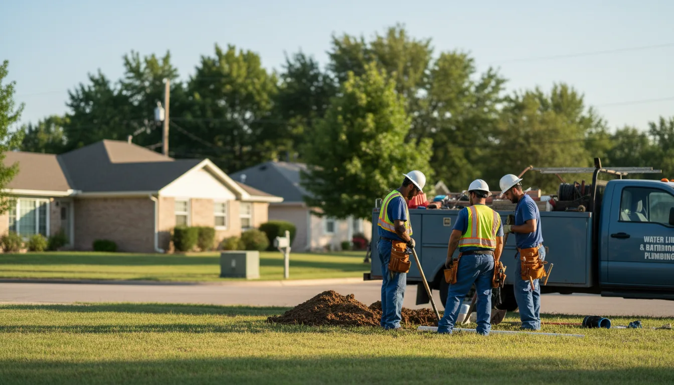 Residential water line and bathroom plumbing service in Beaver, OK
